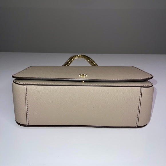 Tory Burch - French Grey Leather - Emerson Adjustable Shoulder Chain Strap Bag - Picture 6 of 15